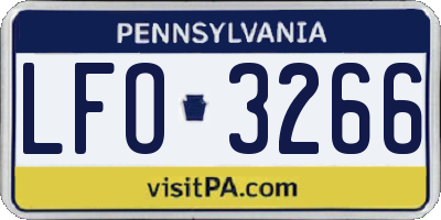 PA license plate LFO3266