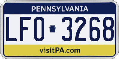 PA license plate LFO3268