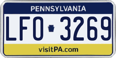 PA license plate LFO3269
