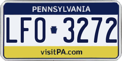 PA license plate LFO3272