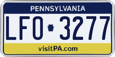 PA license plate LFO3277