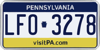 PA license plate LFO3278