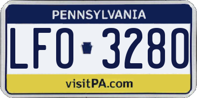 PA license plate LFO3280