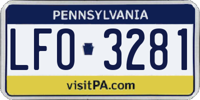 PA license plate LFO3281