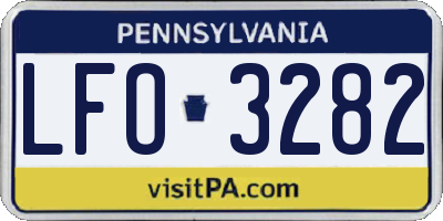PA license plate LFO3282