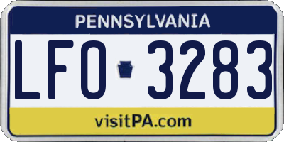 PA license plate LFO3283