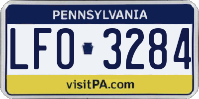 PA license plate LFO3284