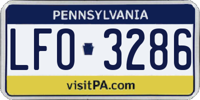 PA license plate LFO3286