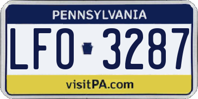 PA license plate LFO3287