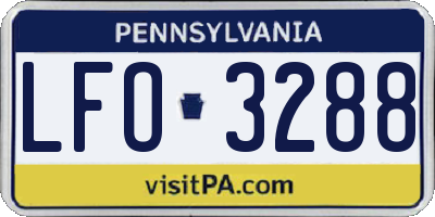 PA license plate LFO3288