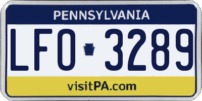 PA license plate LFO3289