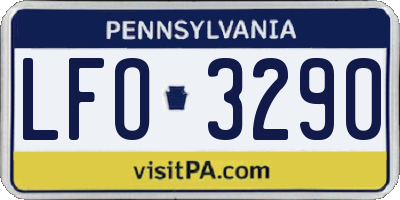 PA license plate LFO3290