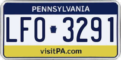 PA license plate LFO3291
