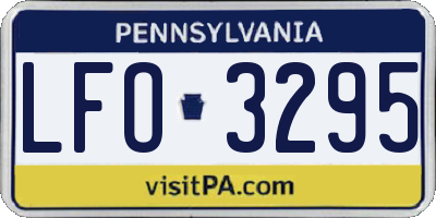 PA license plate LFO3295