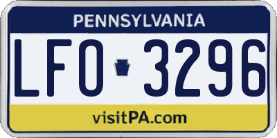 PA license plate LFO3296