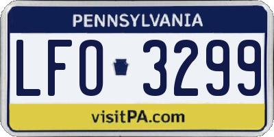 PA license plate LFO3299