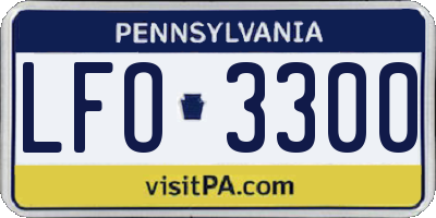 PA license plate LFO3300