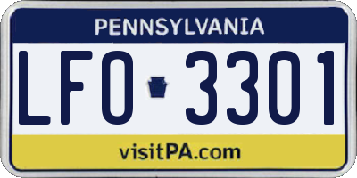 PA license plate LFO3301
