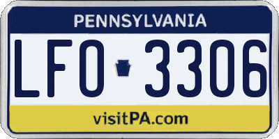PA license plate LFO3306