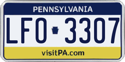 PA license plate LFO3307