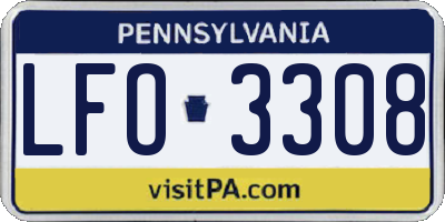 PA license plate LFO3308