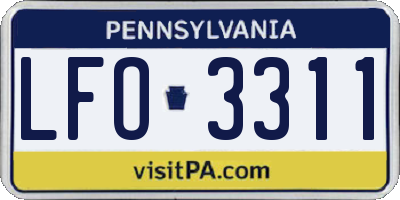 PA license plate LFO3311
