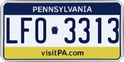 PA license plate LFO3313