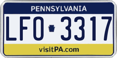 PA license plate LFO3317