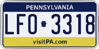 PA license plate LFO3318