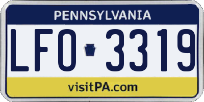 PA license plate LFO3319