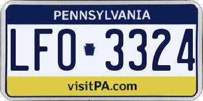 PA license plate LFO3324