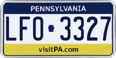 PA license plate LFO3327