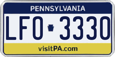 PA license plate LFO3330