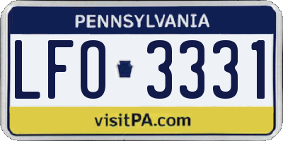 PA license plate LFO3331