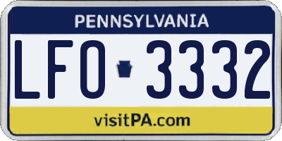PA license plate LFO3332