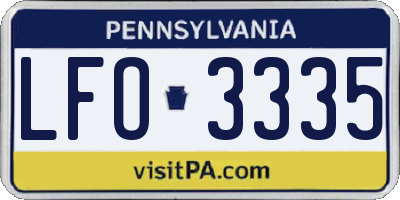PA license plate LFO3335