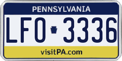 PA license plate LFO3336