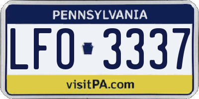 PA license plate LFO3337