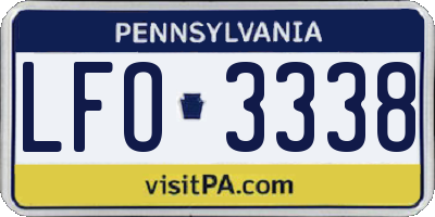 PA license plate LFO3338