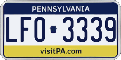 PA license plate LFO3339