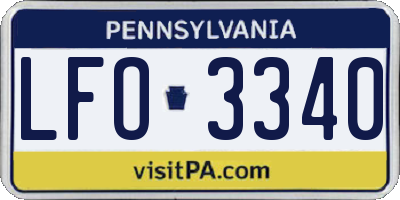 PA license plate LFO3340