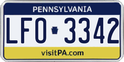 PA license plate LFO3342