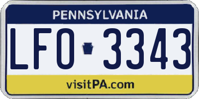 PA license plate LFO3343