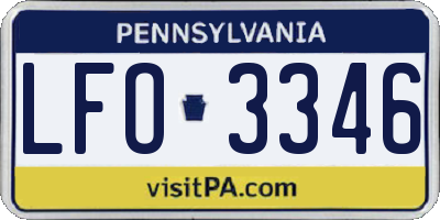 PA license plate LFO3346