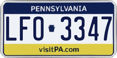 PA license plate LFO3347
