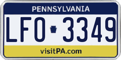 PA license plate LFO3349