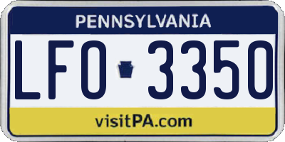 PA license plate LFO3350