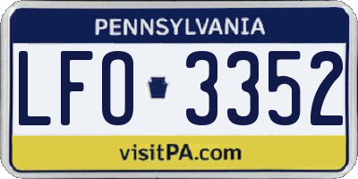 PA license plate LFO3352