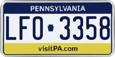 PA license plate LFO3358