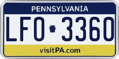 PA license plate LFO3360
